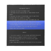 Thin Blue Line en Miranda Rights Warning and Waive Notitieblok (Voorkant)