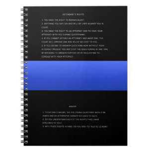 Thin Blue Line en Miranda Rights Warning and Waive Notitieboek