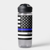 Thin Blue Line en VS gepersonaliseerde politievlag Waterfles (Voorkant)