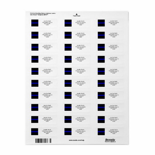 Thin Blue Line Etiket (Full Sheet)