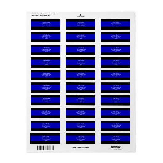 Thin Blue Line Etiket (Full Sheet)