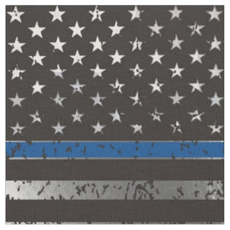 Thin Blue Line Fabric Stof
