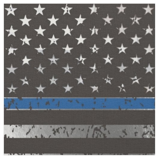 Thin Blue Line Fabric Stof (Close Up)
