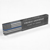 Thin Blue Line Faux Leather Police Officer Naambordje