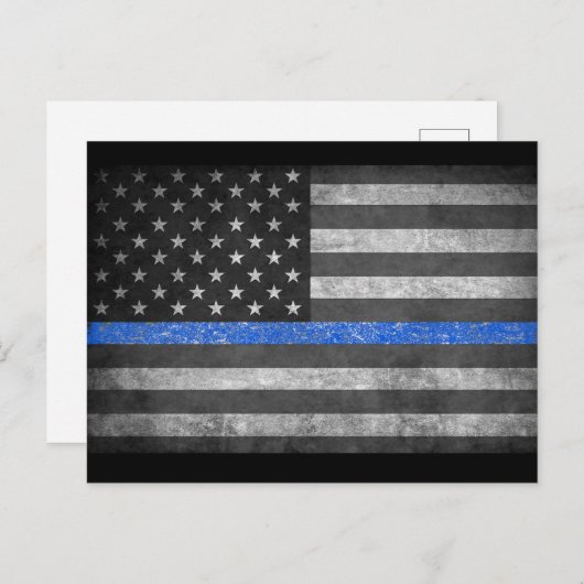 Thin Blue Line Feestdagenkaart (Voorkant / Achterkant)