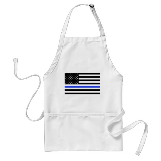 Thin Blue Line Flag Apron Standaard Schort (Voorkant)