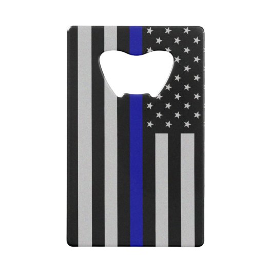 Thin Blue Line Flag Bottle Open Creditkaart Flessenopener (Voorkant)