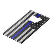 Thin Blue Line Flag Bottle Open Creditkaart Flessenopener (Achterkant Gekanteld)