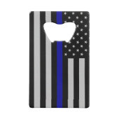 Thin Blue Line Flag Bottle Open Creditkaart Flessenopener (Achterkant)