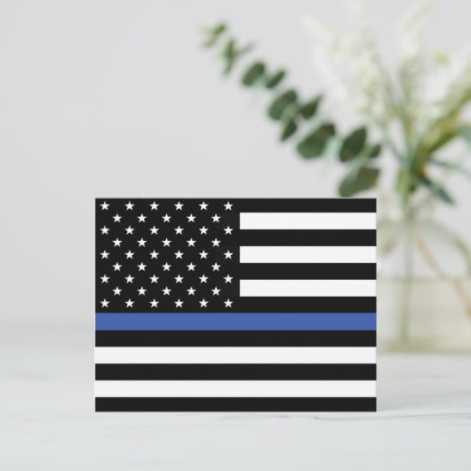 THIN BLUE LINE FLAG BRIEFKAART (Staand voorkant)
