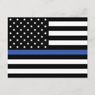 THIN BLUE LINE FLAG BRIEFKAART