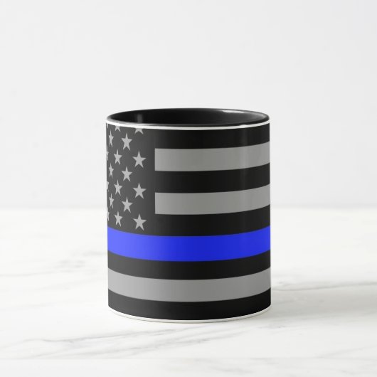 Thin Blue Line Flag Coffee Mok (Midden)