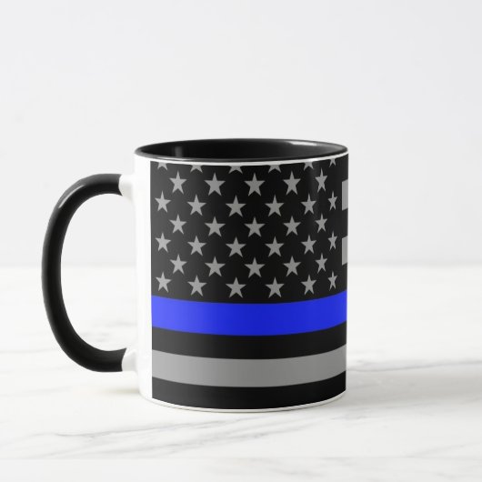 Thin Blue Line Flag Coffee Mok (Links)