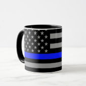 Thin Blue Line Flag Coffee Mok (Voorkant links)