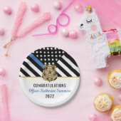 Thin Blue Line Flag Congrates Police Afstuderen Papieren Bordje (Feest)