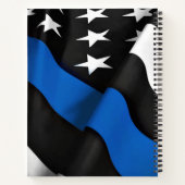 Thin Blue Line Flag gepersonaliseerd politie Notit Notitieboek (Achterkant)