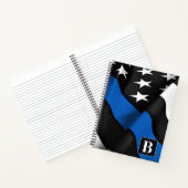 Thin Blue Line Flag gepersonaliseerd politie Notit Notitieboek (Binnen)