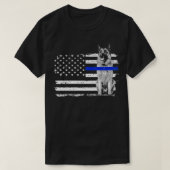 Thin Blue Line Flag German Shepherd K9 Police Desi T-shirt (Design voorkant)
