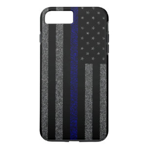 Thin Blue Line Flag Grunge iPhone 7 plus Hoesje