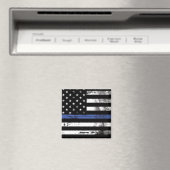 Thin Blue Line Flag Grunge Police Magnet (Insitu (Vaatwasser))