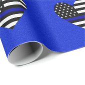 Thin Blue Line Flag Heart Cadeaupapier (Rol Hoek)