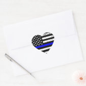 Thin Blue Line Flag Heart Sticker (Envelop)