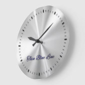 Thin Blue Line Flag Inlay Buttonnen Grote klok (Hoek)