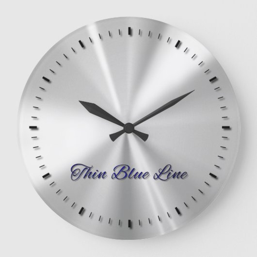 Thin Blue Line Flag Inlay Buttonnen Grote klok (Voorkant)