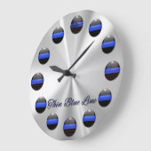 Thin Blue Line Flag Inlay Buttonnen Grote Klok (Hoek)