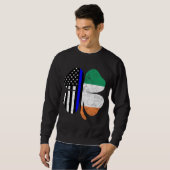 Thin Blue Line Flag Irish American St. Patricks Da Trui (Voorkant volledig)