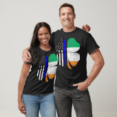 Thin Blue Line Flag Irish American St. Patricks T-shirt (Unisex)