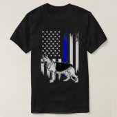 Thin Blue Line Flag K9 German Shepherd Police Dog T-shirt (Design voorkant)