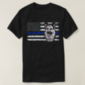 Thin Blue Line Flag K9 Shirt German Shepherd Polic (Design voorkant)