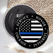 Thin Blue Line Flag Law Enforcement Officer Button Flesopener