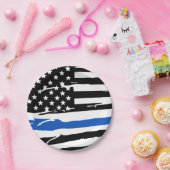Thin Blue Line Flag Law Enforcement Police Party Papieren Bordje (Feest)