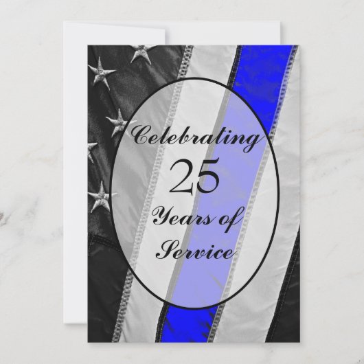 Thin Blue Line Flag Law Enforcement Retirement Kaart (Voorkant)