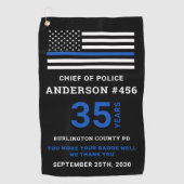Thin Blue Line Flag Persoonlijk pensioen van polit Golfhanddoek (Voorkant)