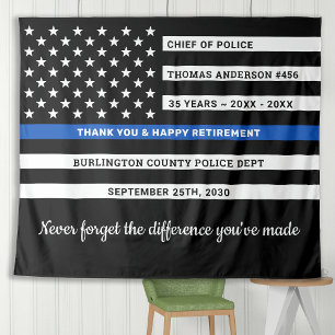 Thin Blue Line Flag Persoonlijk pensioen van polit Wandkleed