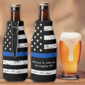 Thin Blue Line Flag Persoonlijke politieman Flesjeskoeler