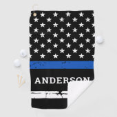 Thin Blue Line Flag Persoonlijke politieman Golfhanddoek (Insitu)