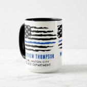 Thin Blue Line Flag Persoonlijke politieman Mok (Voorkant links)