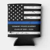 Thin Blue Line Flag Police Academy Afstuderen Blikjeskoeler (Voorkant)