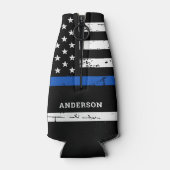 Thin Blue Line Flag Police Academy Afstuderen Flesjeskoeler (Achterkant)