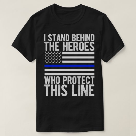 Thin Blue Line Flag Police Flag Hero T-shirt (Design voorkant)