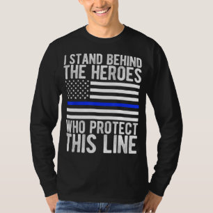 Thin Blue Line Flag - Police Hero Law Enforcement T-shirt