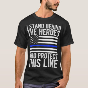 Thin Blue Line Flag - Police Hero Law Enforcement T-shirt