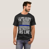 Thin Blue Line Flag - Police Hero Law Enforcement T-shirt (Voorkant volledig)