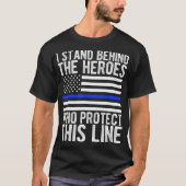 Thin Blue Line Flag - Police Hero Law Enforcement T-shirt (Voorkant)