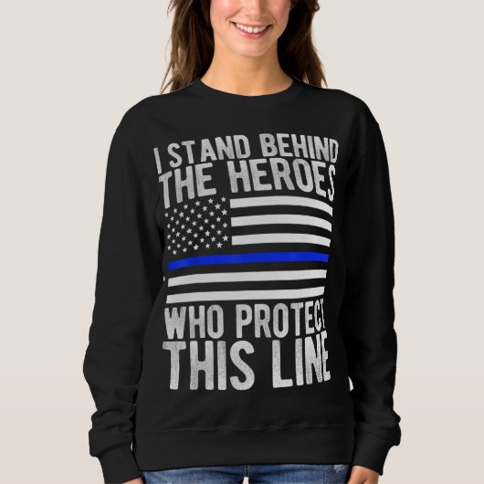 Thin Blue Line Flag - Police Hero Law Enforcement Trui (Voorkant)