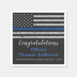 Thin Blue Line Flag Police Officer Afstuderen Napk Servet